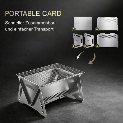 GrillCard™ | Spontan grillen überall – klappt auf wie eine Karte | Heute 50% Rabatt