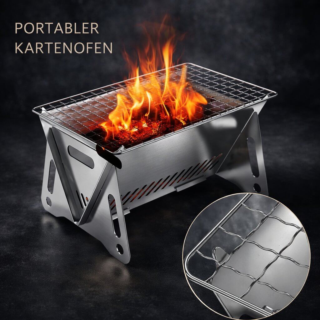 GrillCard™ | Spontan grillen überall – klappt auf wie eine Karte | Heute 50% Rabatt