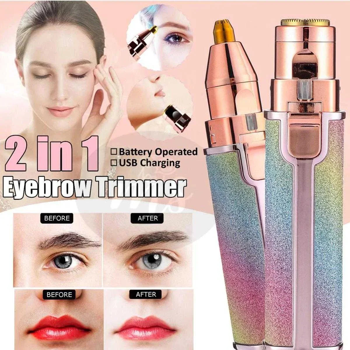 2-in-1 Augenbrauen- & Gesichtshaarrasierer USB | Sovora