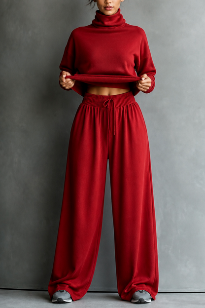 Zweiteiliges Rollkragen-Set mit Culotte-Hose | Wearbella