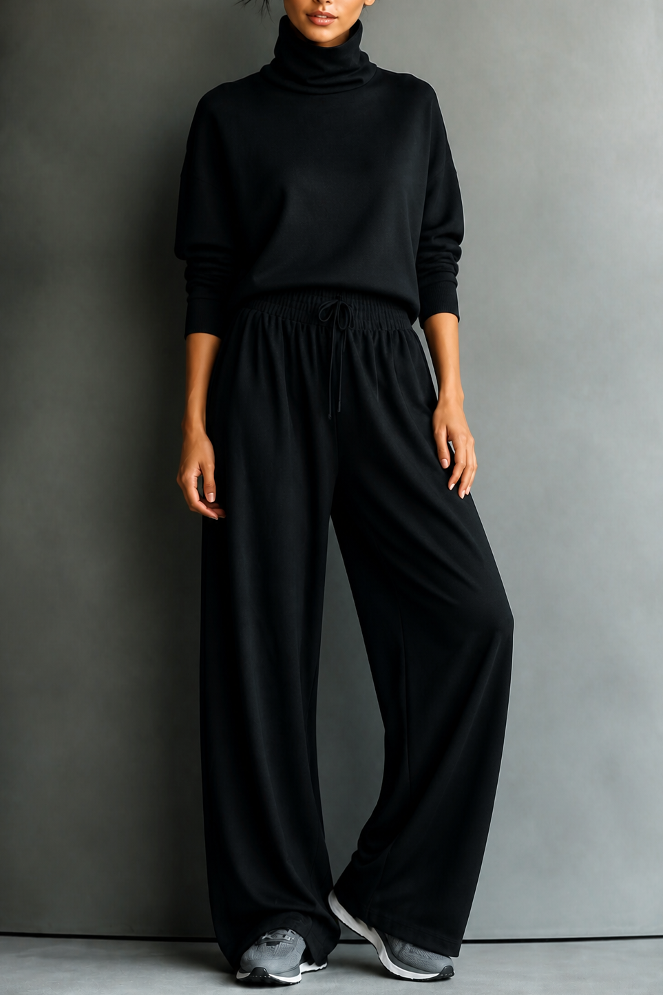 Zweiteiliges Rollkragen-Set mit Culotte-Hose | Wearbella