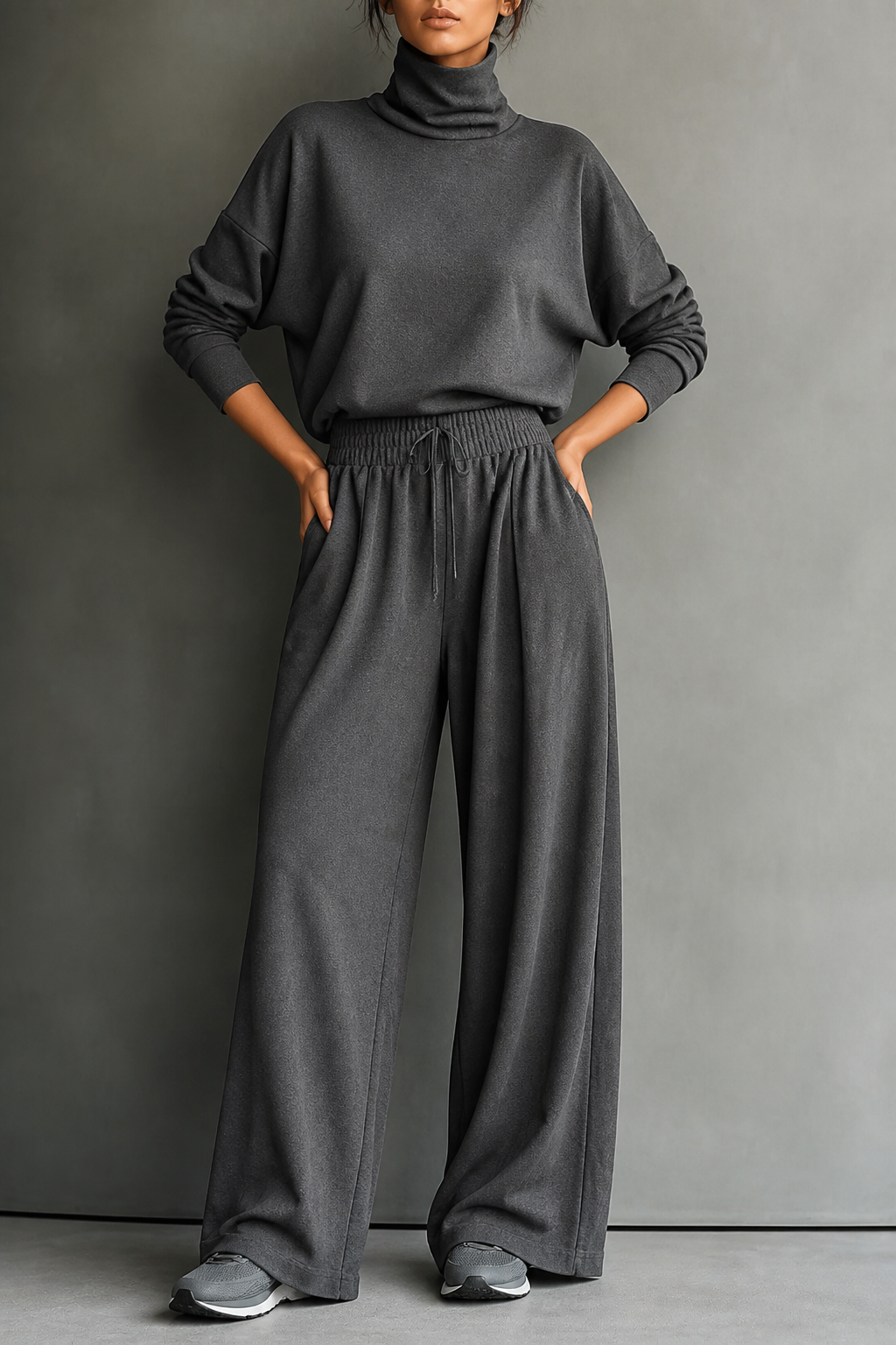 Zweiteiliges Rollkragen-Set mit Culotte-Hose | Wearbella