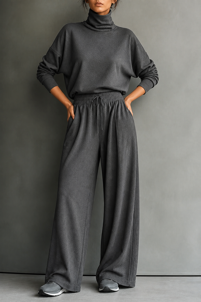 Zweiteiliges Rollkragen-Set mit Culotte-Hose | Wearbella