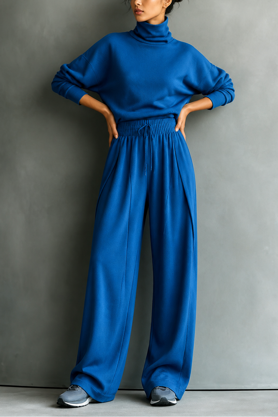 Zweiteiliges Rollkragen-Set mit Culotte-Hose | Wearbella