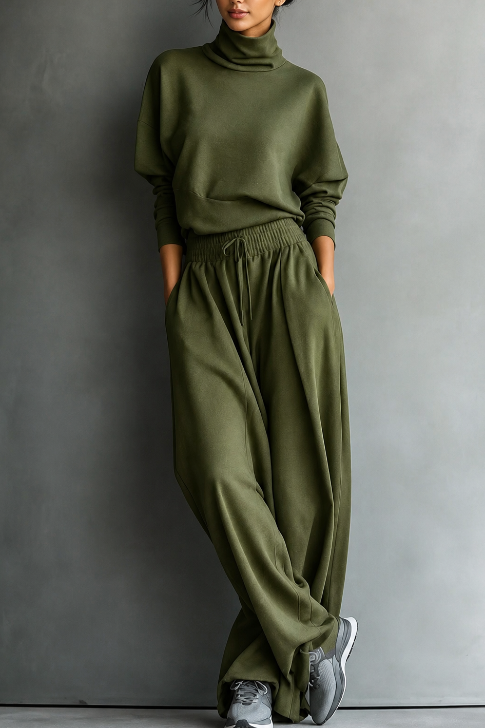 Zweiteiliges Rollkragen-Set mit Culotte-Hose | Wearbella