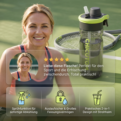 HydroSpritz™ 2-in-1 Sport-Trinkflasche – Trinken & Abkühlen in einem