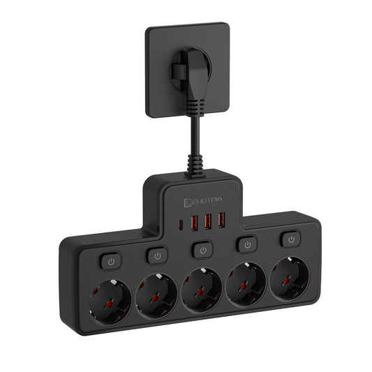 VoltKraft™ 9-in-1 Steckdosenleiste mit USB-C – Schluss mit Kabelchaos