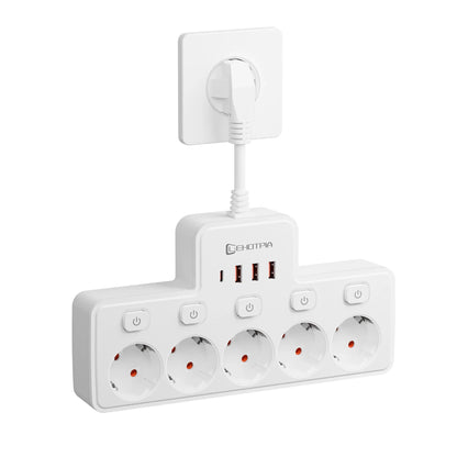 VoltKraft™ 9-in-1 Steckdosenleiste mit USB-C – Schluss mit Kabelchaos