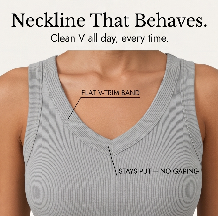 Wearbella – Geripptes Damen-Tanktop mit V-Ausschnitt | 1+1 GRATIS