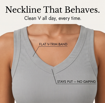 Wearbella – Geripptes Damen-Tanktop mit V-Ausschnitt | 1+1 GRATIS